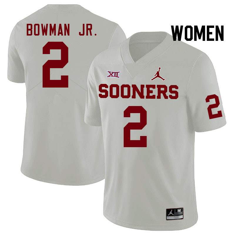 Women #2 Billy Bowman Jr. Oklahoma Sooners College Football Jerseys Stitched-White - Click Image to Close
